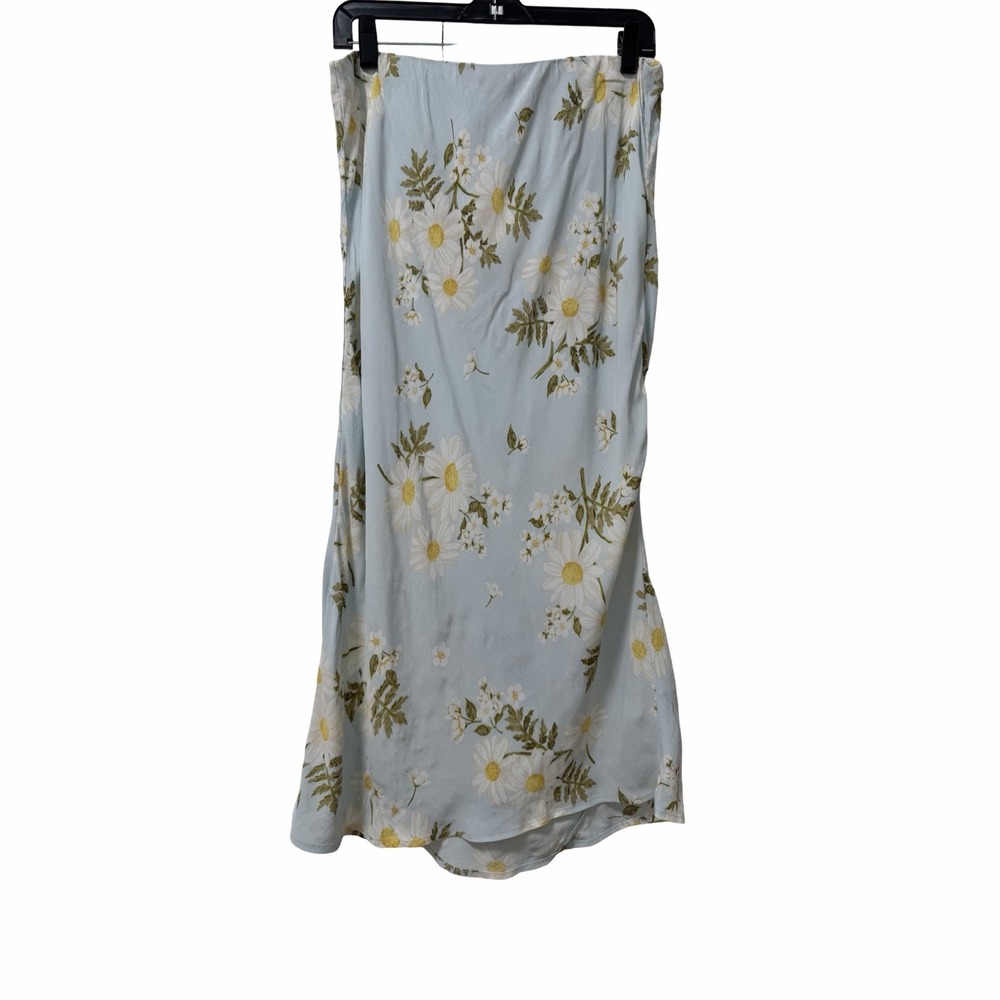 Billabong Womens Summer Field Floral Midi Skirt‎ Size XL Blue Flowy Cottagecore